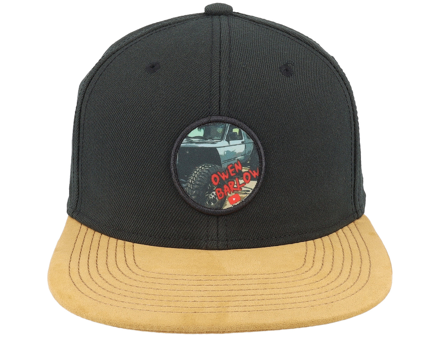 Suede brim snapback hat